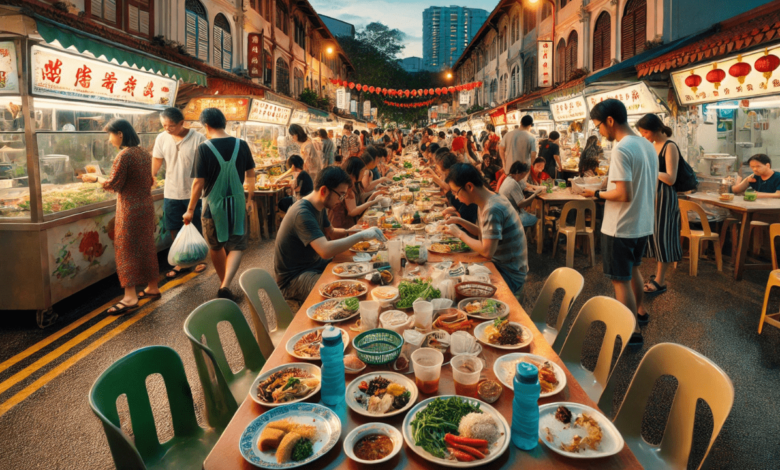 chinatown hawker leftovers consumption